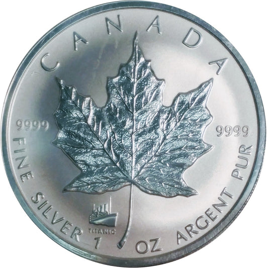 1998 Canada $5 Titanic Privy 1oz SML in Square Capsule (No Tax) Light Toning