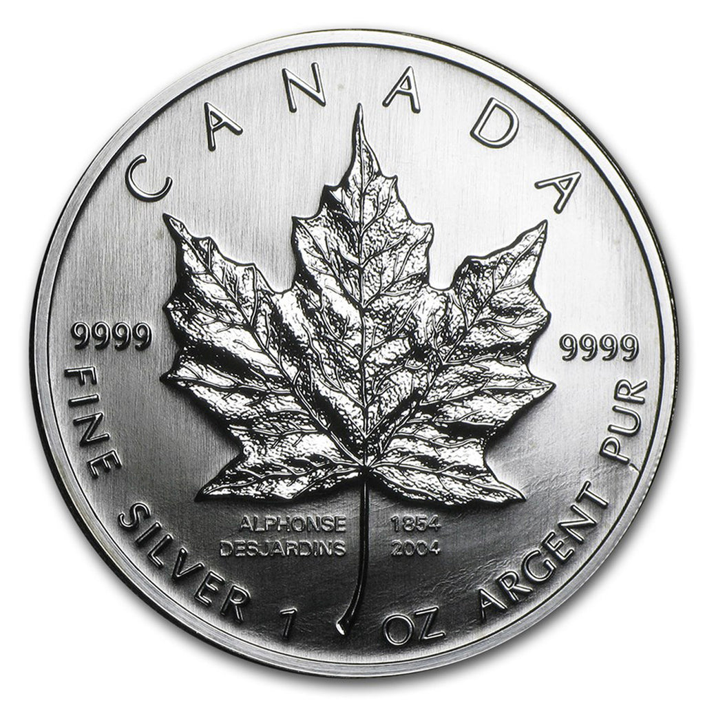 2004 Canada $5 Desjardins Privy 1oz Silver Maple Leaf (No Tax) COIN ONLY