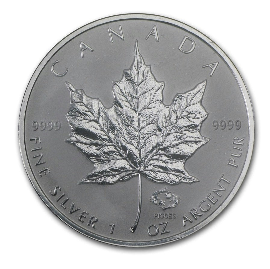 2004 Canada $5 Pisces Privy Silver Maple Leaf (No Tax) Edge Toning