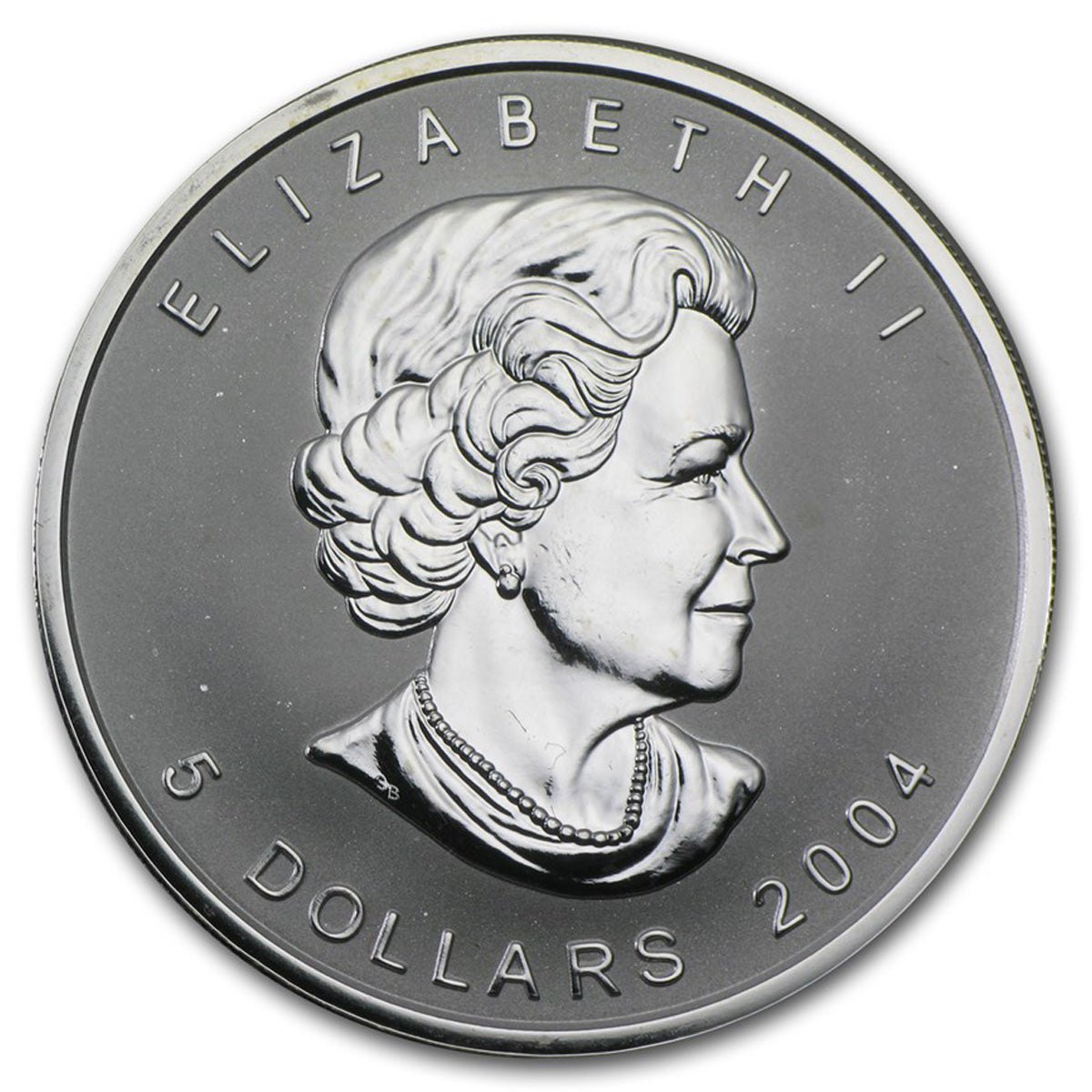 2004 Canada $5 Taurus Privy Mark 1oz. Silver Maple Leaf (TAX Exempt) Lightly Toned