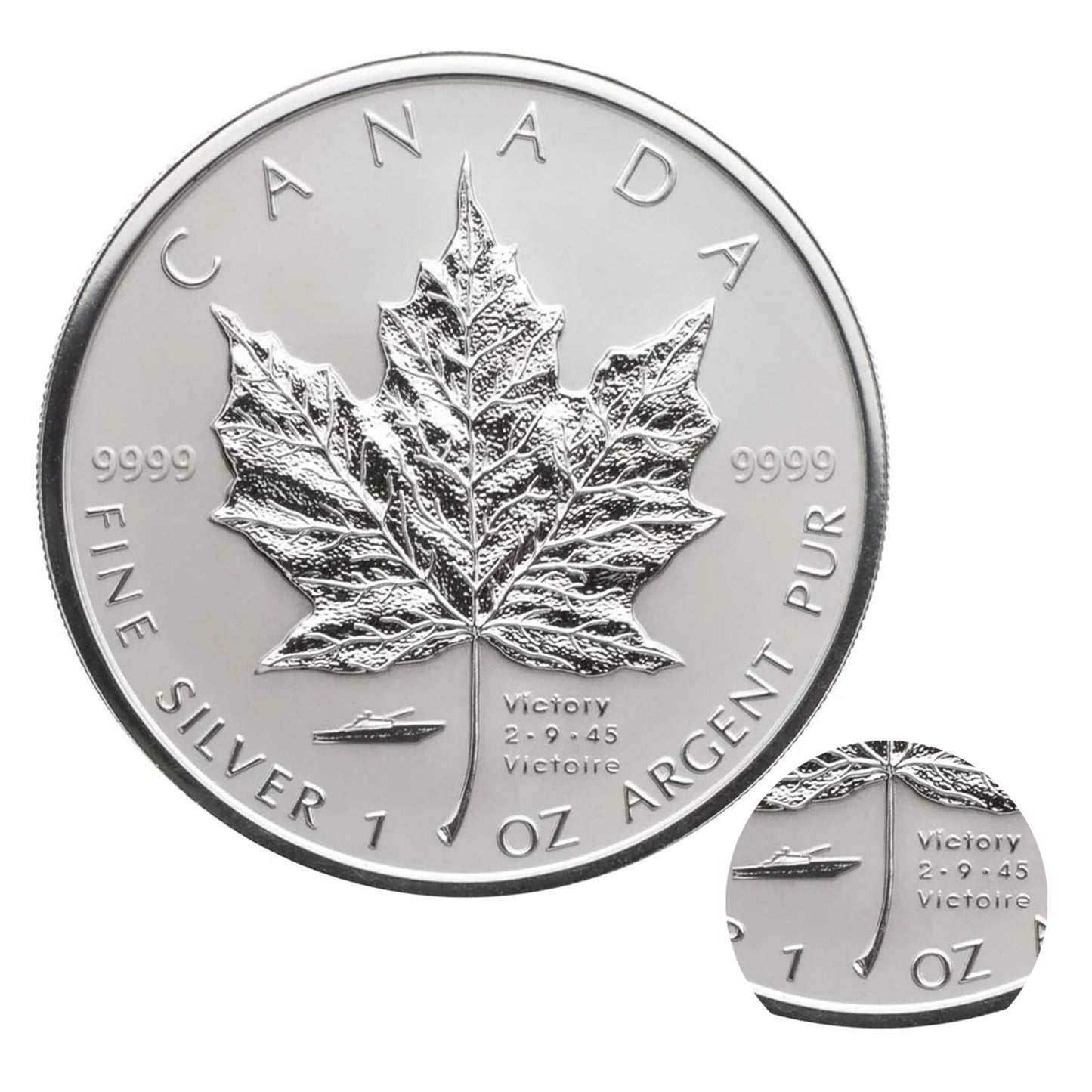 2005 Canada V-J Day (Victory) Privy 1oz SML (TAX Exempt) COIN ONLY