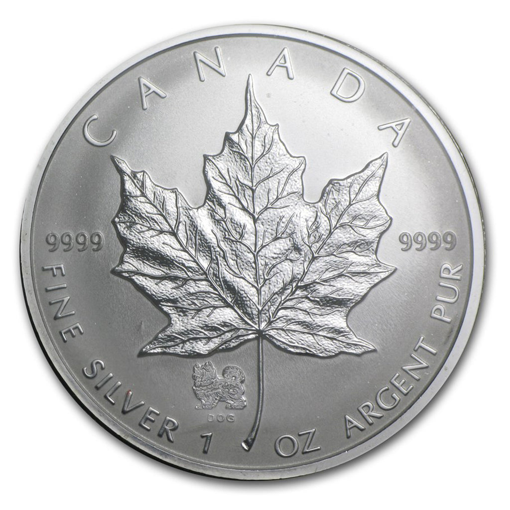 2006 Canada $5 Dog Privy 1oz SML (TAX Exempt) Tone Spots on Portrait