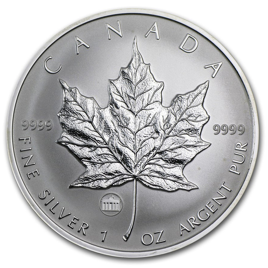 2009 Canada $5 Brandenburg Gate Privy Silver Maple Leaf (No Tax) Small Toning Spots
