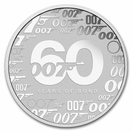 2022 Tuvalu $1 60 Years of James Bond 007 1oz .9999 Silver (No Tax) Scr Capsule