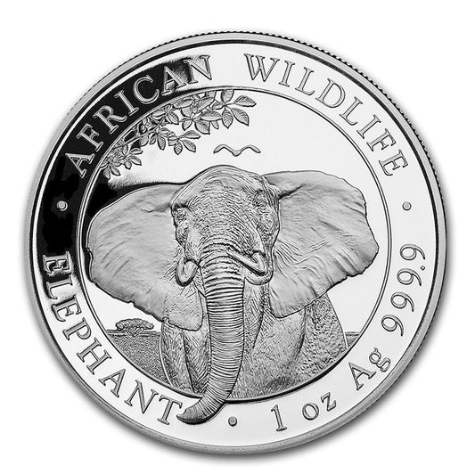 2021 Somali Republic Elephant 1oz Silver (No Tax) May have light toning.