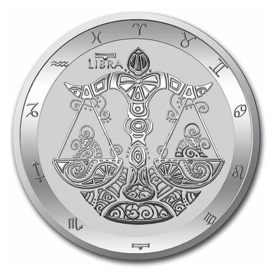 2022 Tokelau $5 Zodiac Series - Libra 1oz. .999 Silver Coin (No Tax) COIN ONLY