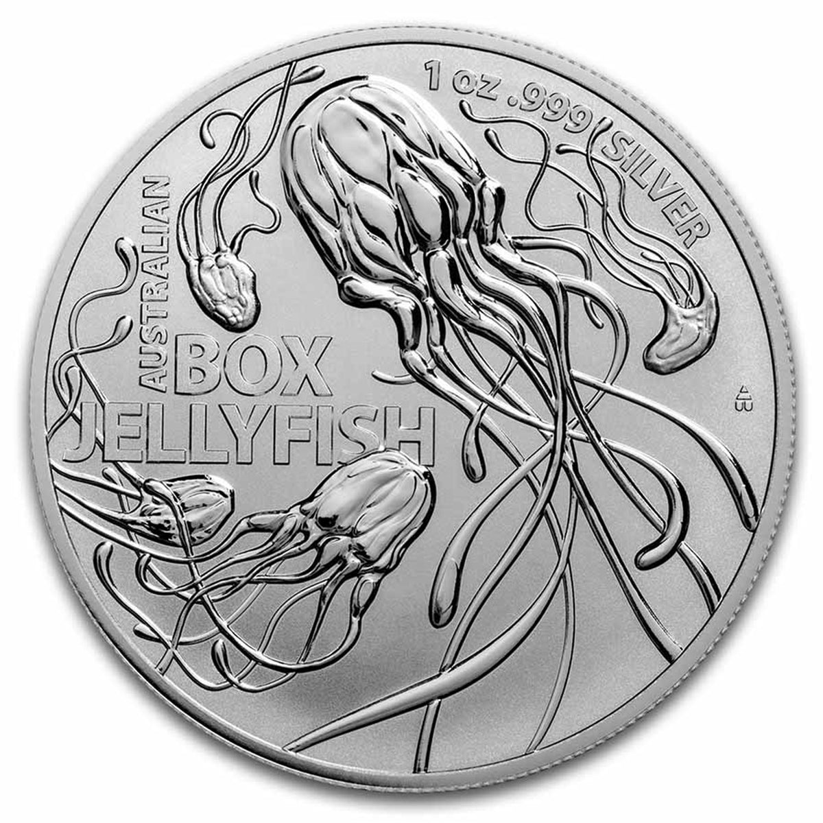 2023 Australia $1 Box Jellyfish 1oz .999 Silver (No Tax) Hairline Scr on Capsule