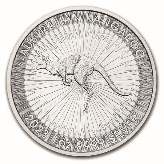 2023 Australia $1 Kangaroo 1oz. .9999 Silver (No Tax) Light Toning/Scr Capsule