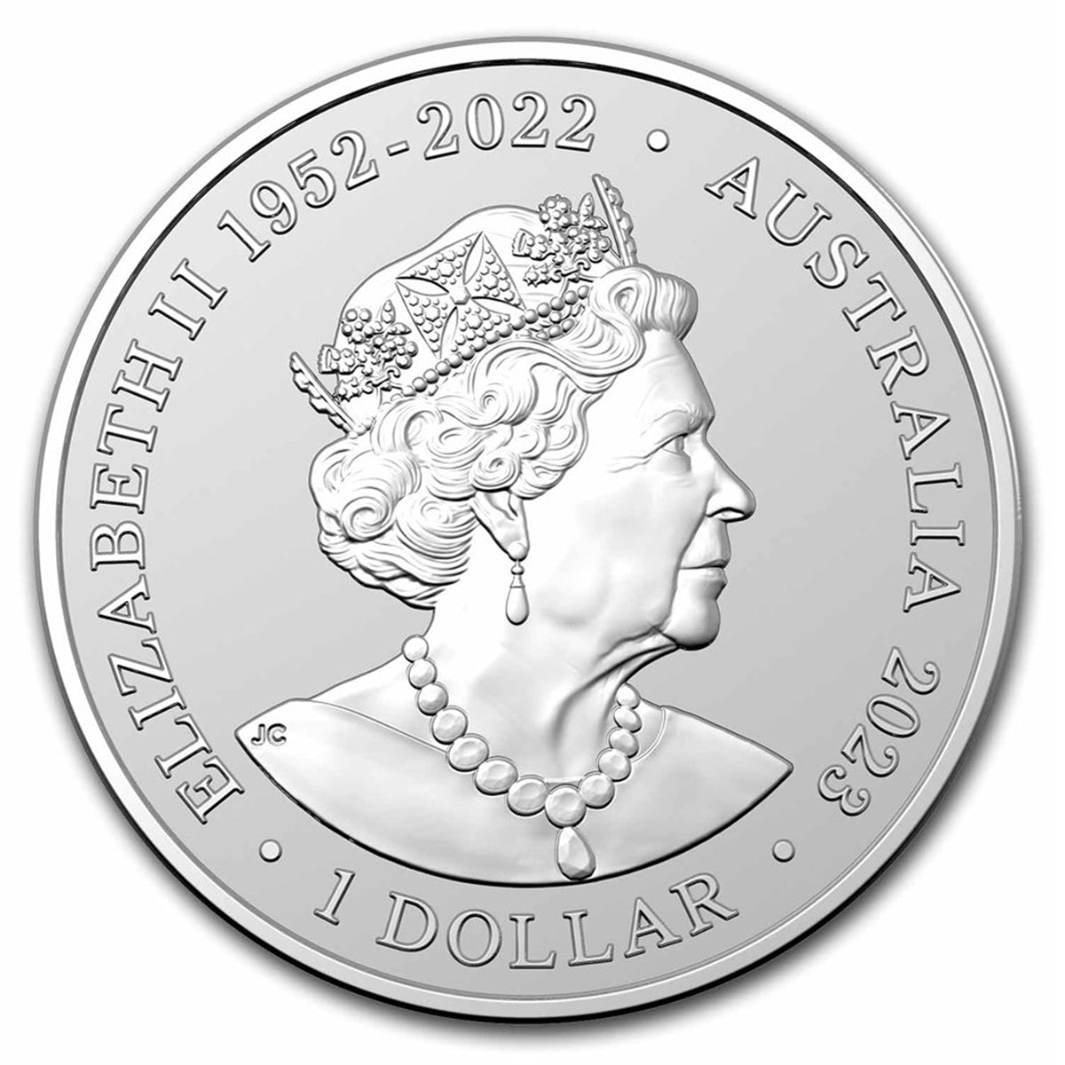 2023 Australia $1 Australian Zoo: White Rhinoceros 1oz Silver (No Tax) Cap. Scratched