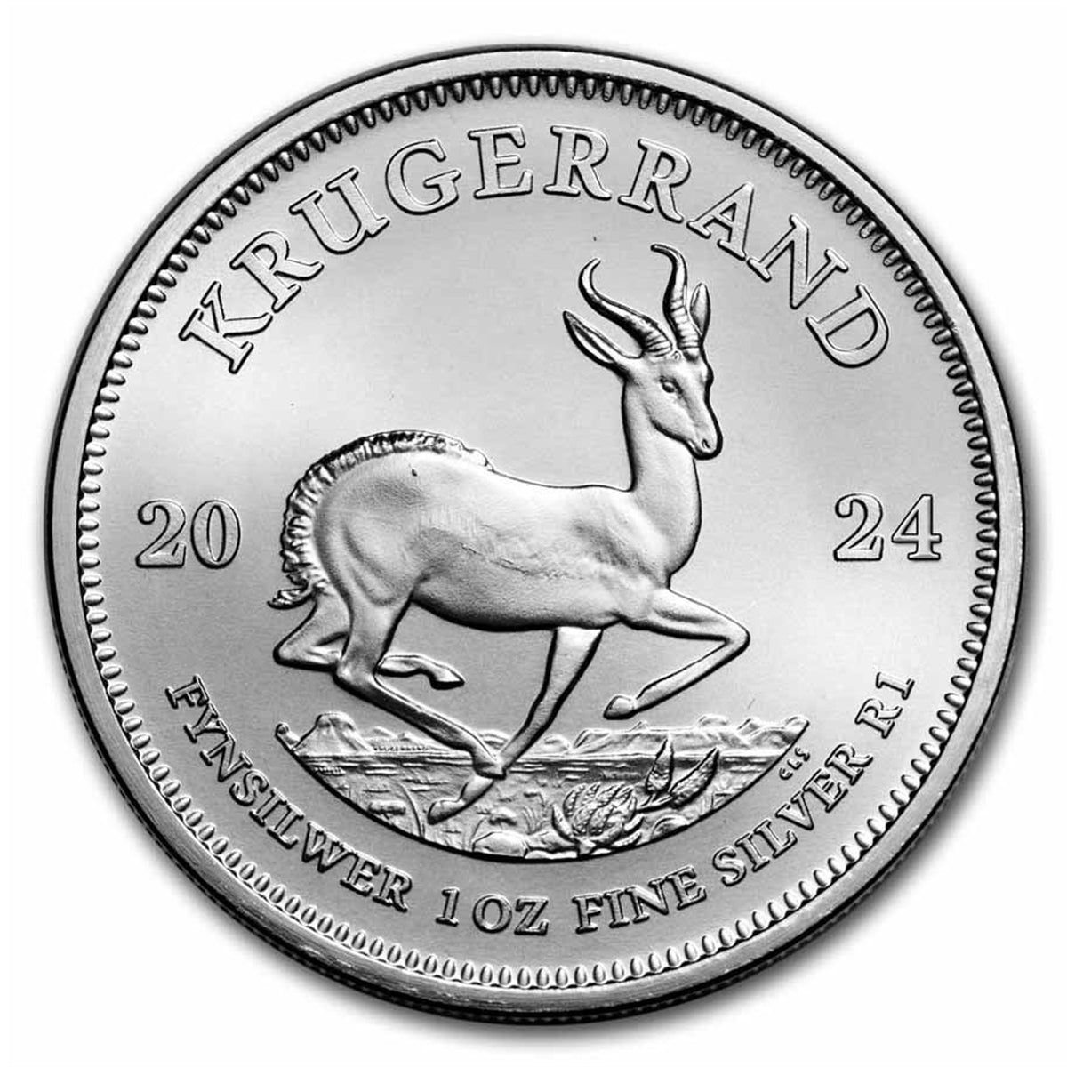 2024 South Africa 1 Rand Krugerrand 1oz .999 Silver (No Tax) Light Toning