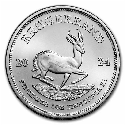 2024 South Africa 1 Rand Krugerrand 1oz .999 Silver (No Tax) Light Toning