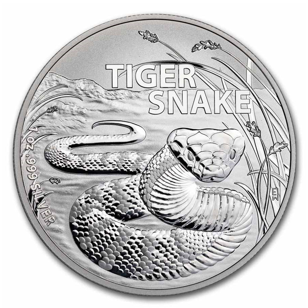 2024 Australia $1 Tiger Snake BU 1oz. .999 Silver (No Tax) Minor Hairline Scratches