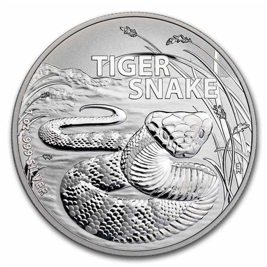 2024 Australia $1 Tiger Snake BU 1oz. .999 Silver (No Tax) Minor Hairline Scratches