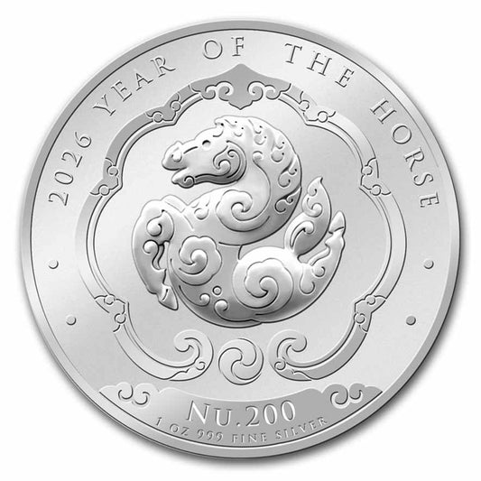 2026 Bhutan NU. 200 Lunar Horse BU 1oz .999 Fine Silver (No Tax)