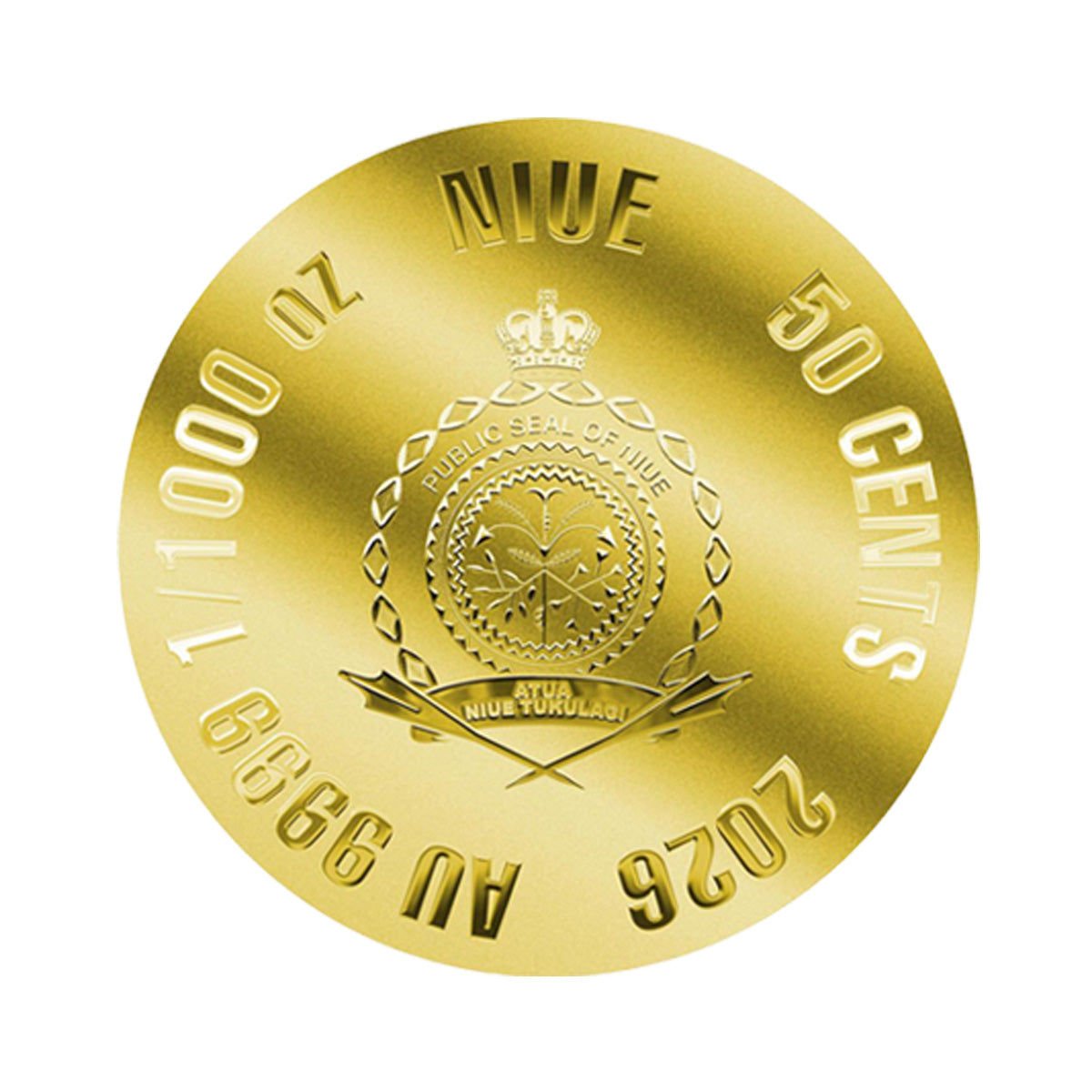 2026 Niue 50 Cents Bourbon 1/1000oz 24K .9999 Gold in Card (No Tax)