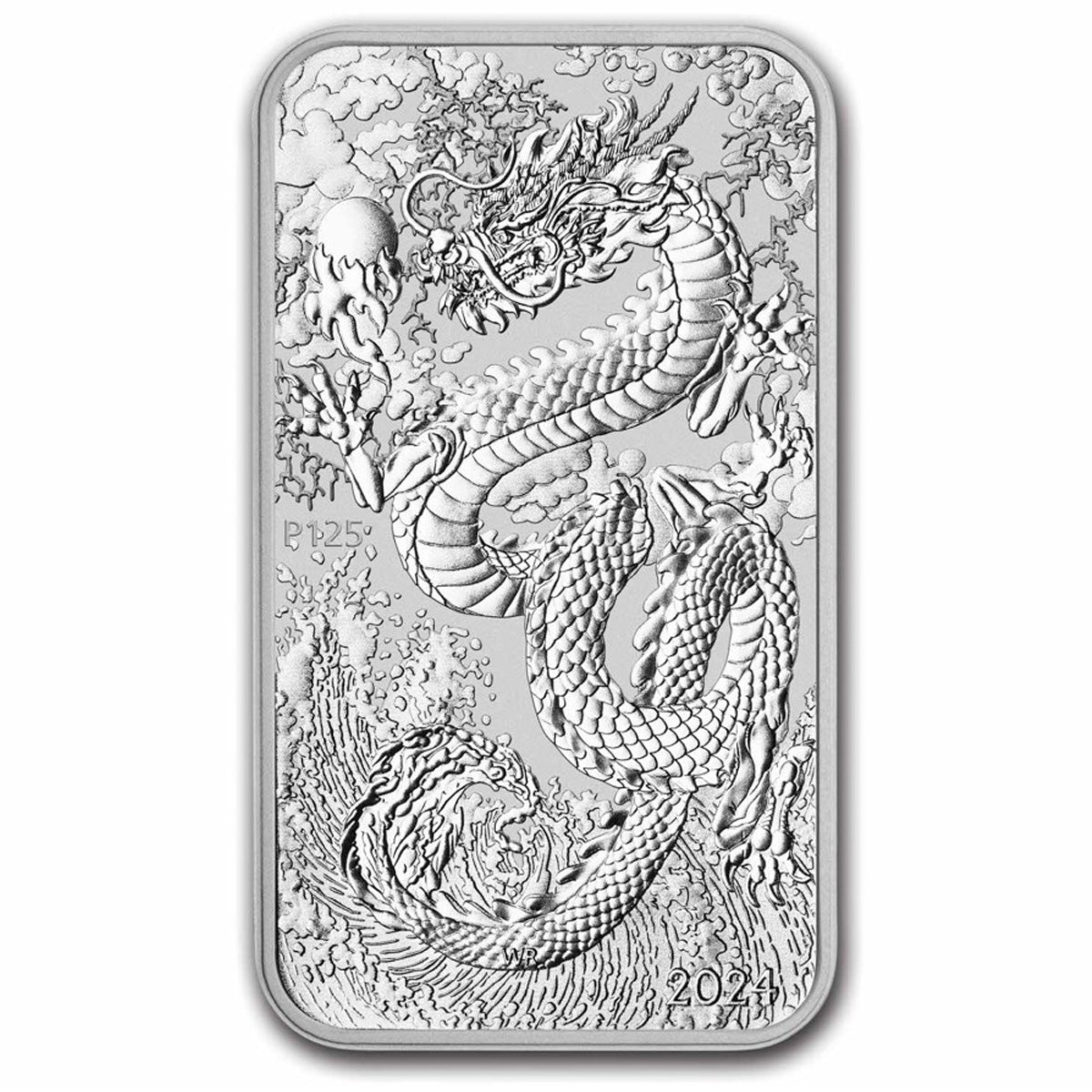 2024 Australia $1 Dragon Bar 1oz .9999 Silver (No Tax) Lightly Toned