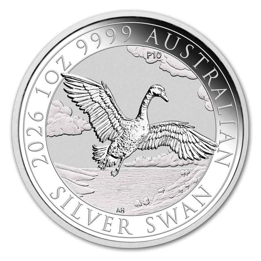 2026 Australia $1 10th Anniversary Swan 1oz .9999 Silver Coin (No Tax)