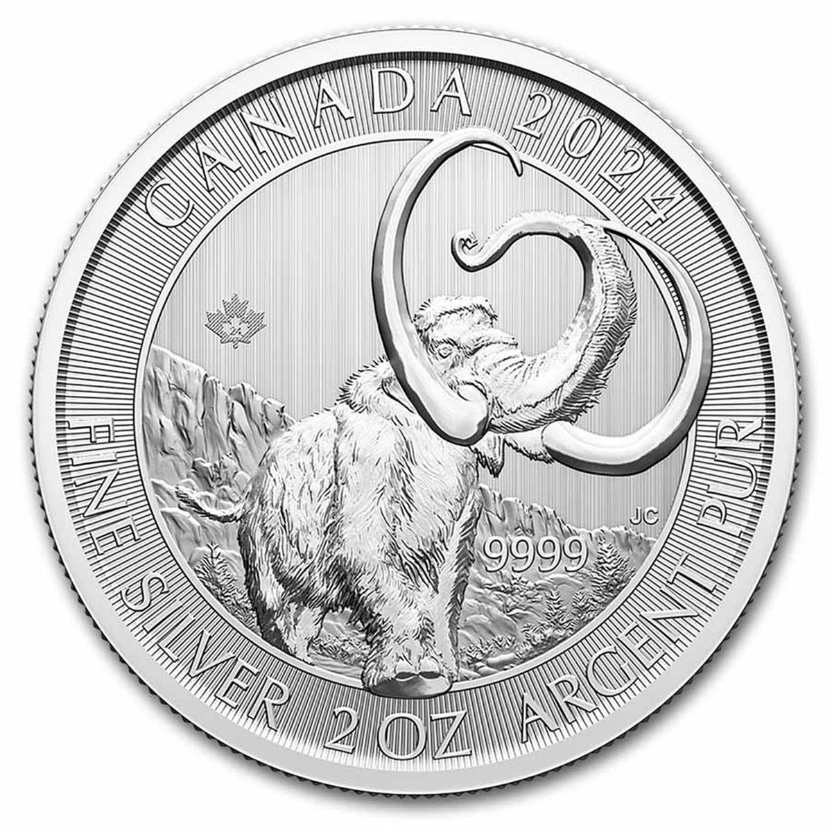 2024 Canada $10 Ice Age: Woolly Mammoth 2oz. .9999 Silver (No Tax) Rubbing