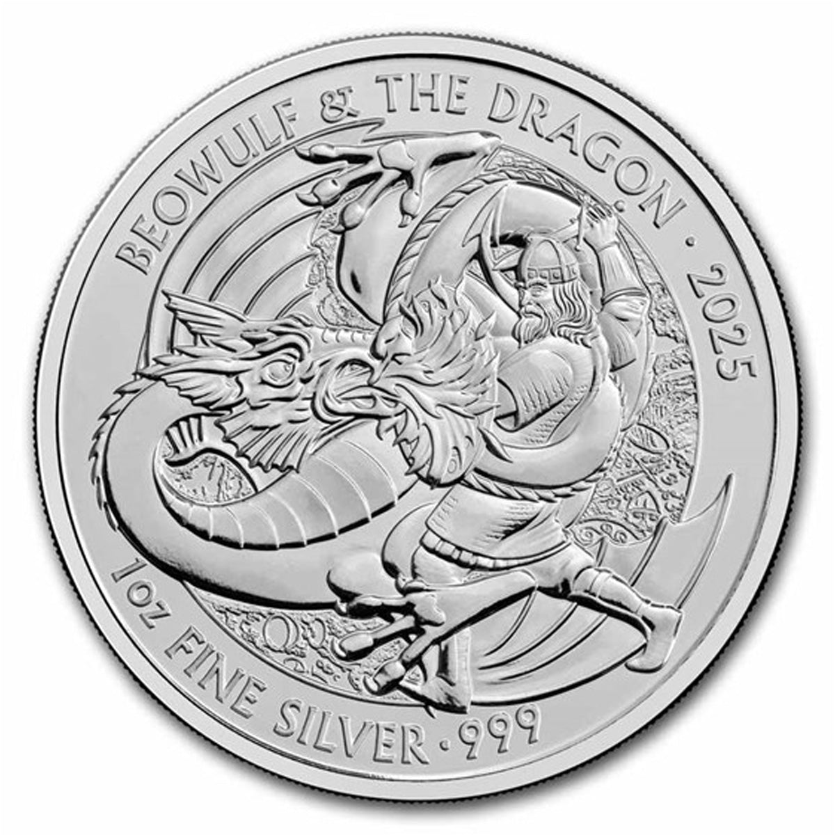 2025 Great Britain £2 Myths & Legends: Beowulf and the Dragon 1oz Silver (No Tax)