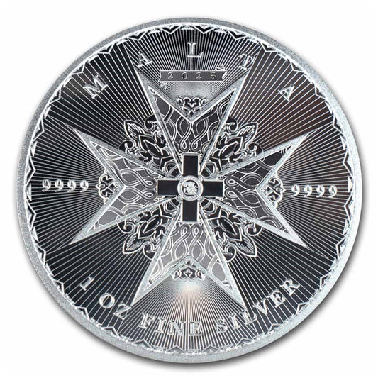 2025 Malta €5 Maltese Cross BU 1oz .999 Silver Coin (No Tax)