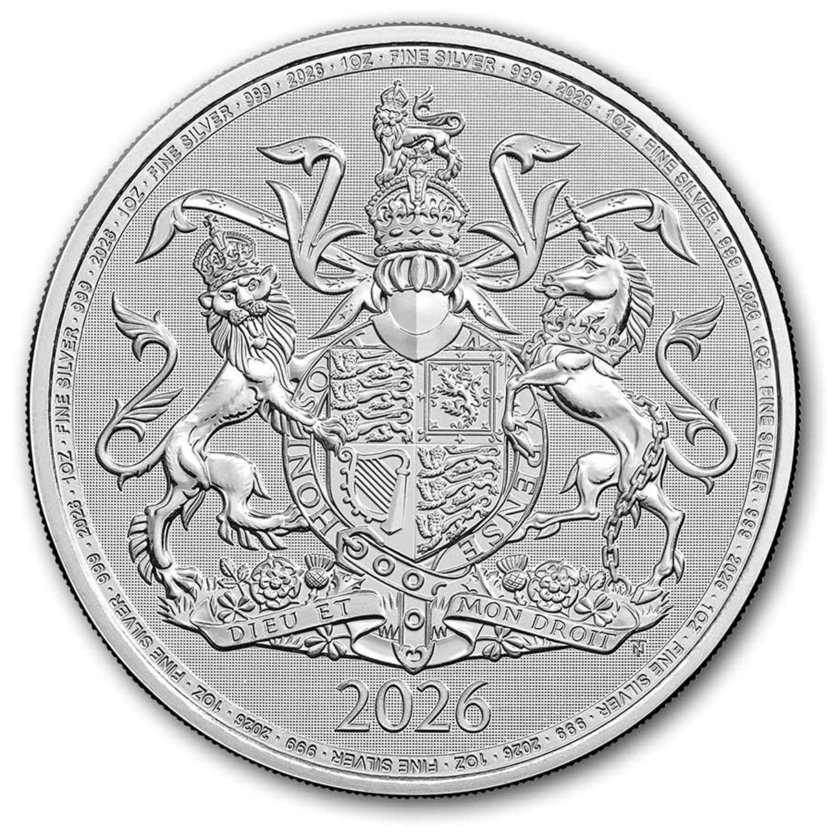 2026 Great Britain £2 The Royal Arms 1oz. .999 Silver (No Tax)