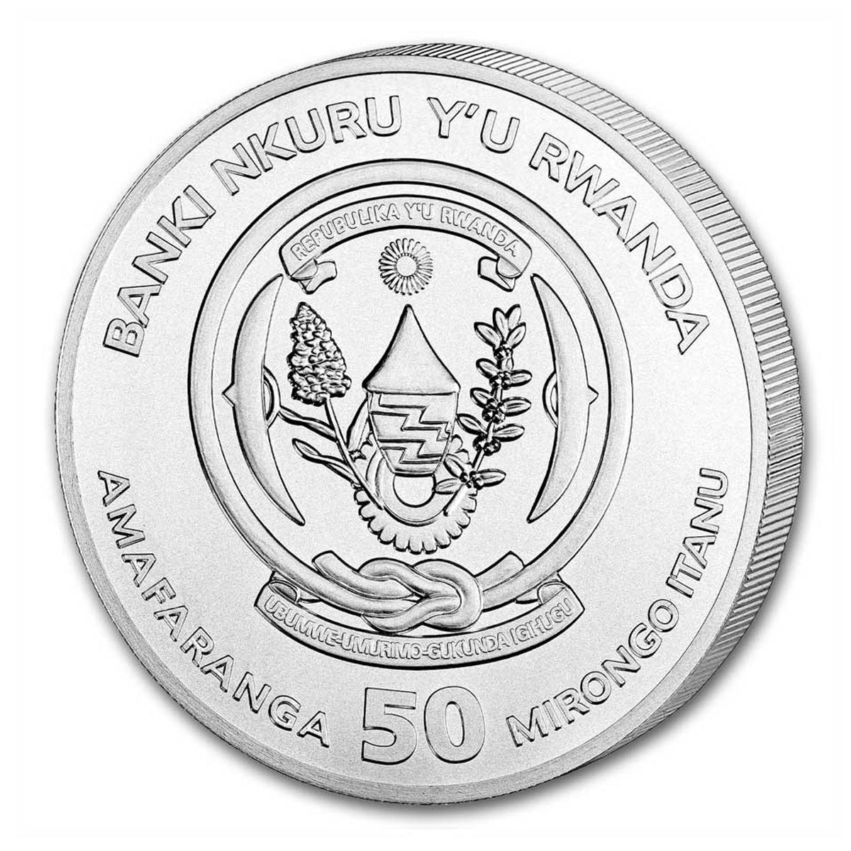2025 Rwanda 50 RWF Francs Martial Eagle 1oz. .999 Silver (No Tax)