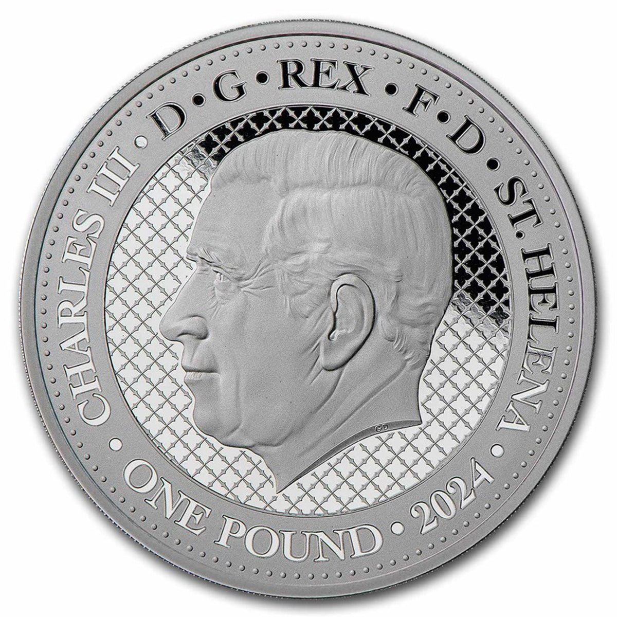 2024 Saint Helena 1-Pound Cash Series: Snow Leopard 1oz .999 Silver Coin (No Tax)