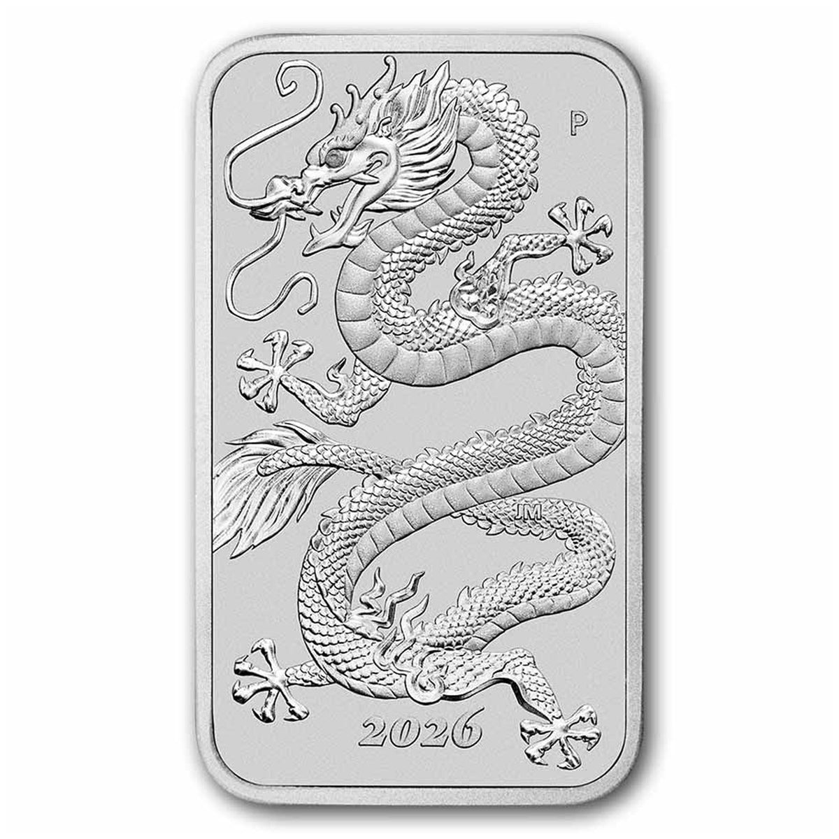 2026 Australia $1 Dragon Rectangular Coin 1oz .9999 Silver (No Tax)