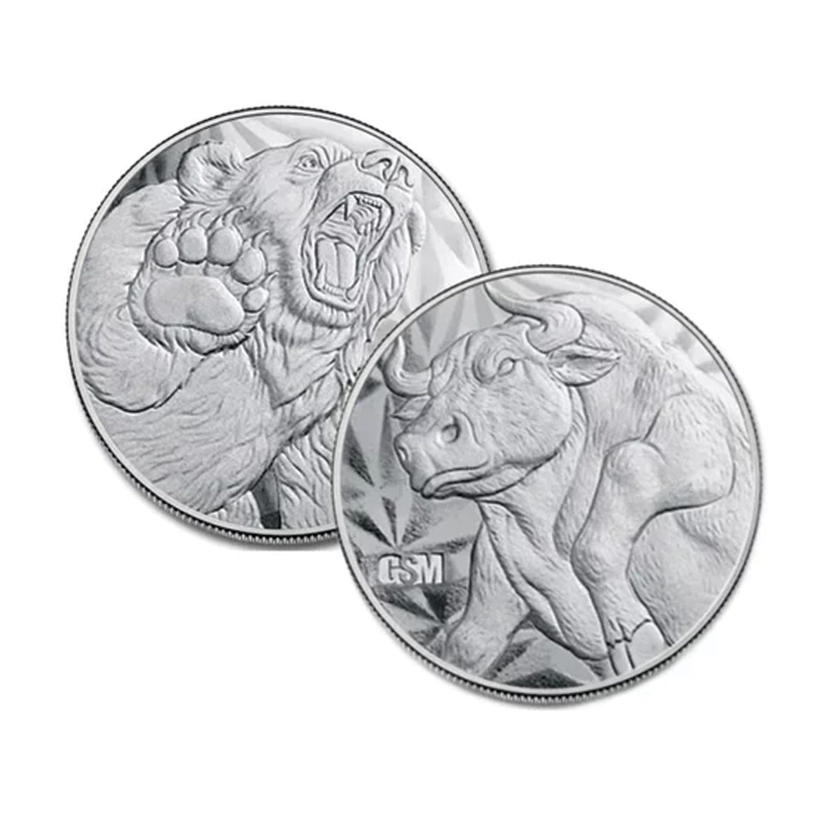 GSM Bull & Bear 1/10oz .999 Silver Fractional Round (No Tax)