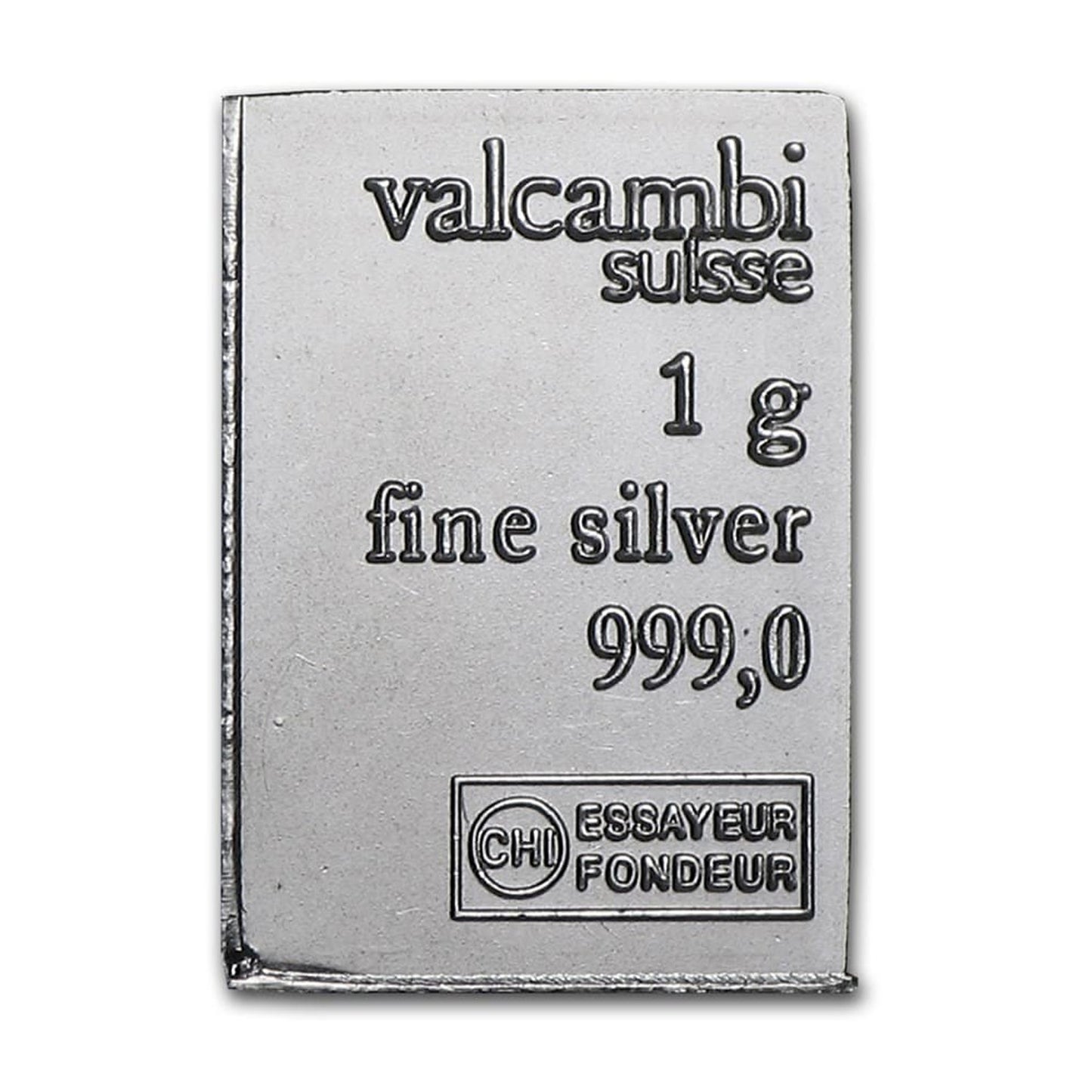 1 Gram Valcambi Suisse .999 Fine Silver Bar (No Tax) May have light toning