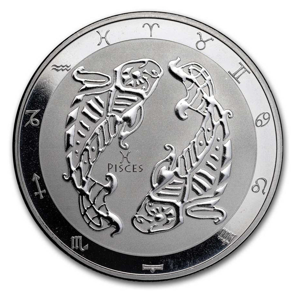 2024 Tokelau $5 Zodiac Series - Pisces 1oz. .999 Silver Coin (No Tax) Toned Spots