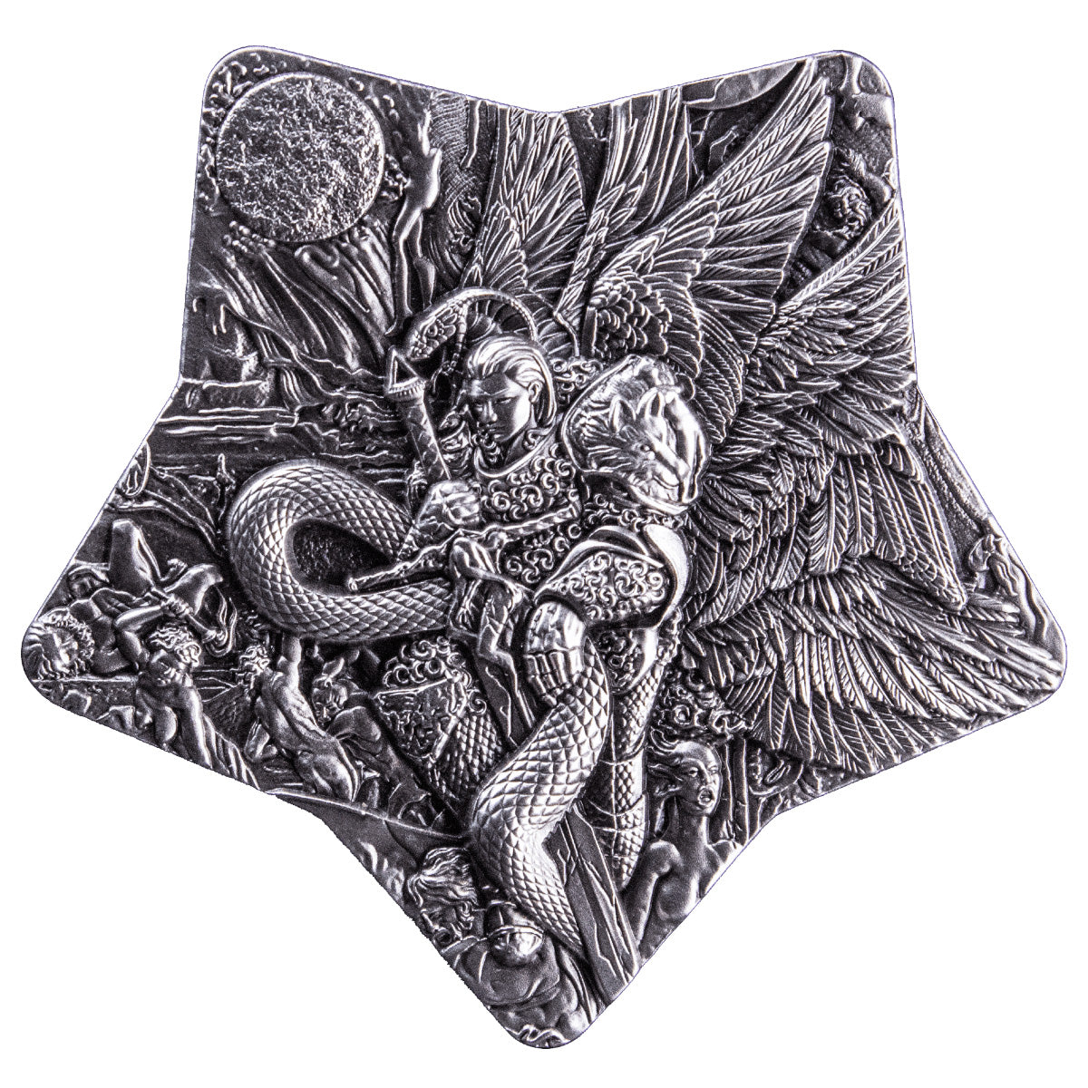 South Korea Lucifer The Fallen Angel 2oz .999 Silver Stacker (No Tax)
