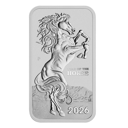 2026 Australia $1 Lunar Horse Rectangular Coin 1oz .9999 Silver (No Tax)