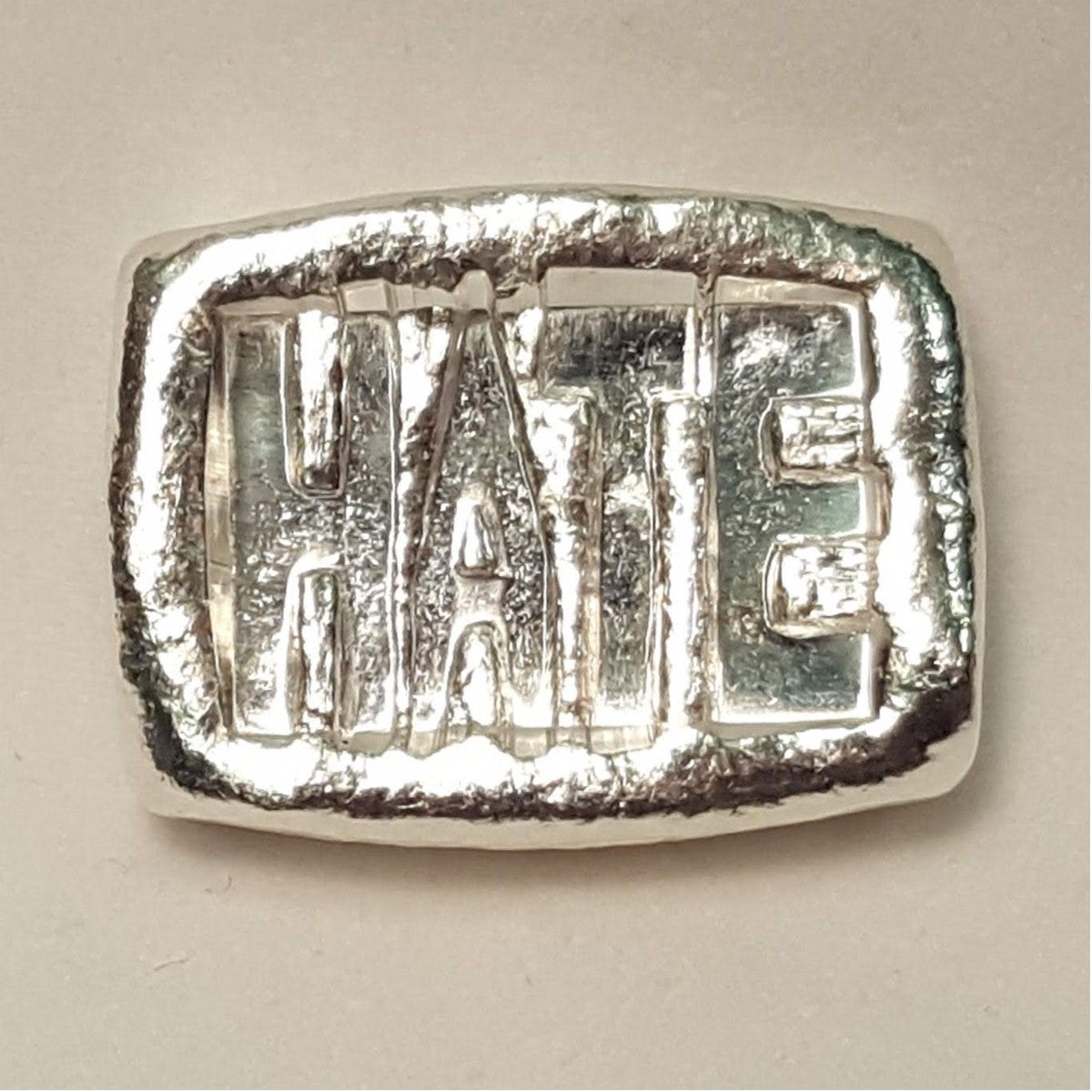 Beaver Bullion Hate 1oz. .999 Fine Silver Bar (No Tax) Lightly Toned