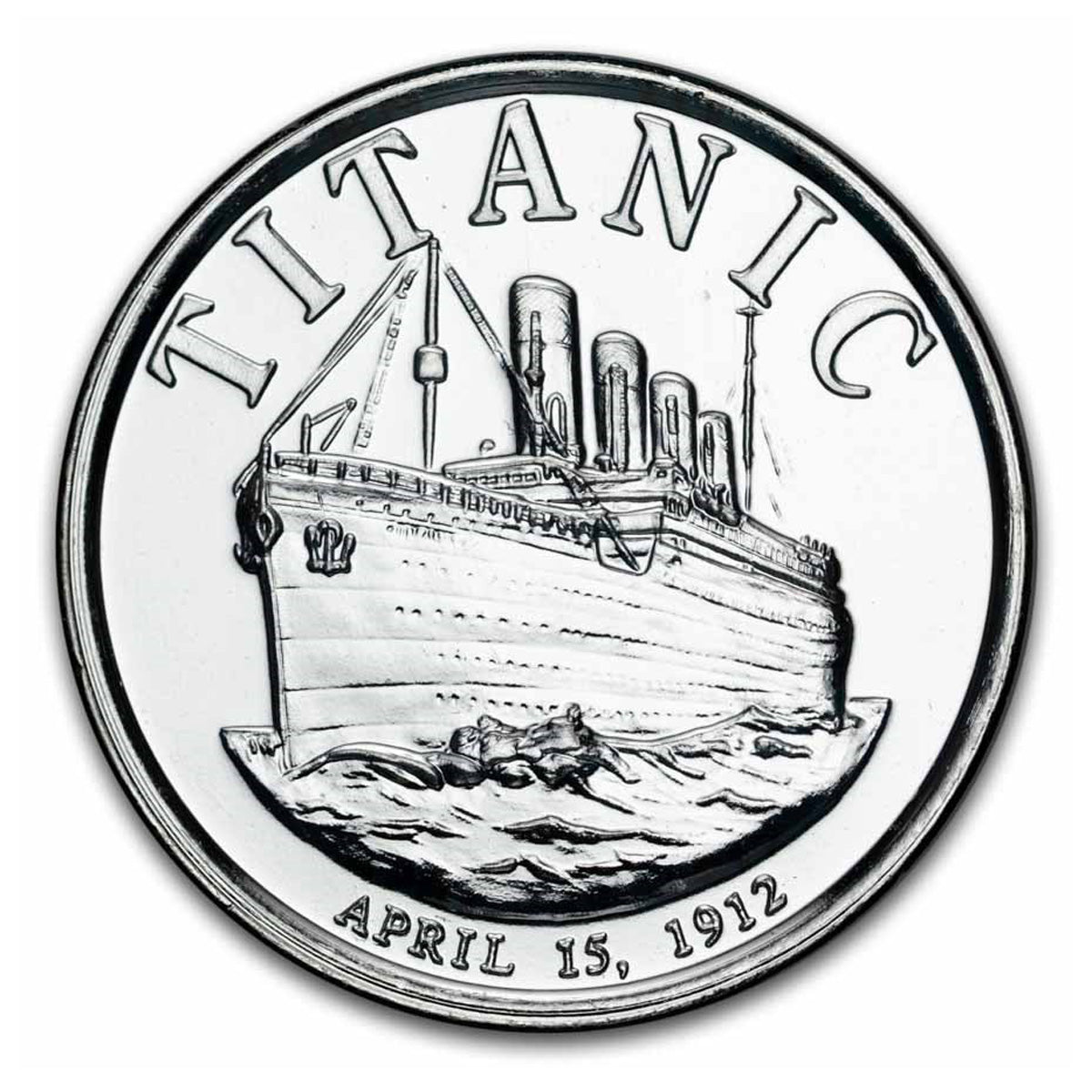 Titanic 1oz .999 Fine Silver Round (No Tax) May be Lightly Toned