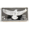 Monarch Eagle 5 gram .999 Fine Silver Bar (No Tax) - Lightly toned