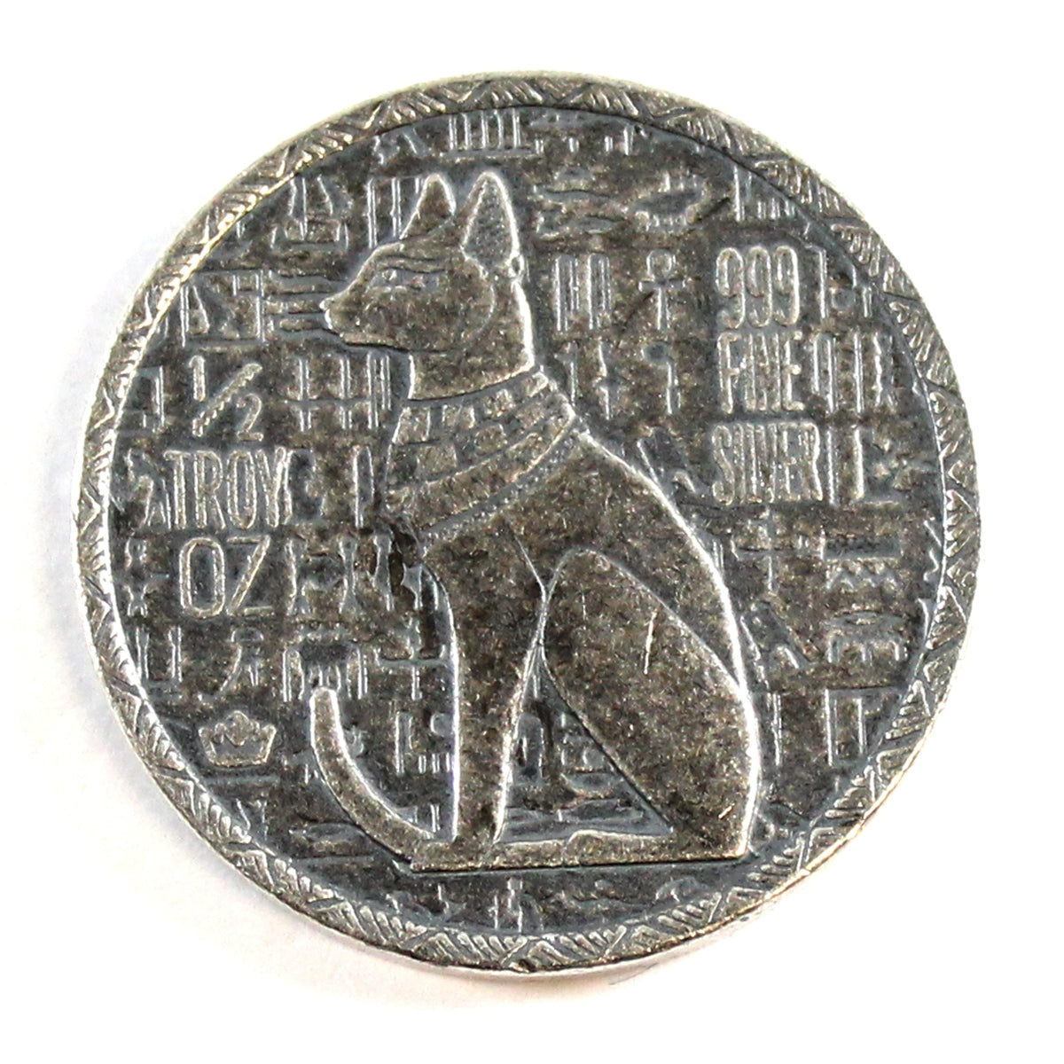 Monarch Egyptian Bastet Cat Goddess Ultra High Relief 1/2oz. .999 Fine Silver (No Tax)