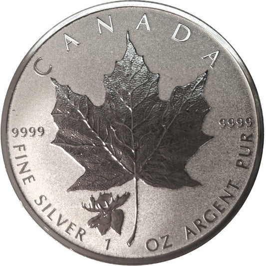 2017 Canada $5 Moose Privy Reverse Proof Silver Maple (No Tax) Light Toning