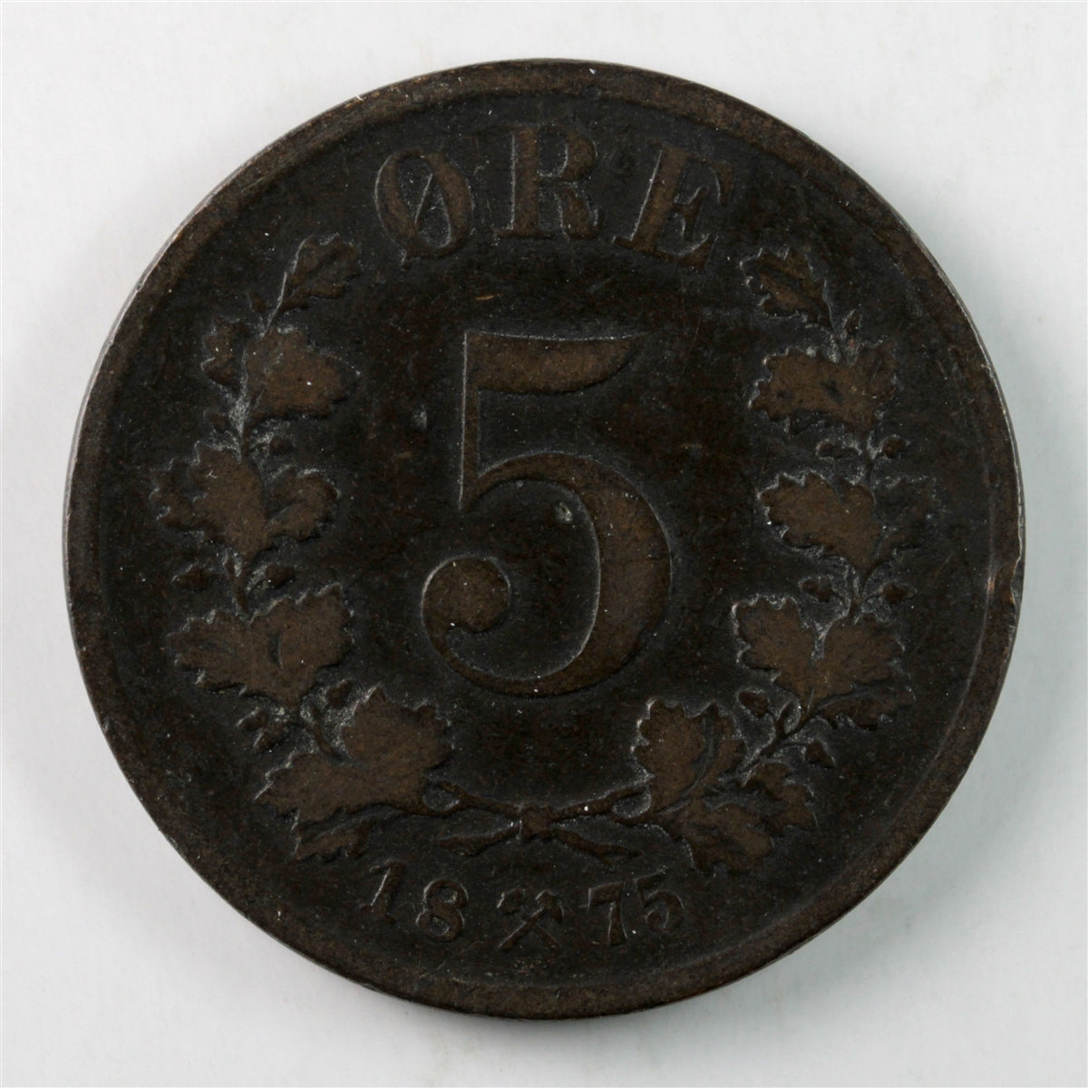 Norway 1875 5 Ore Extra Fine (EF-40) $