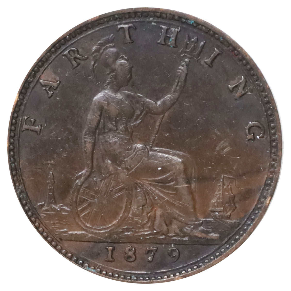 Great Britain 1879 Farthing Extra Fine (EF40)