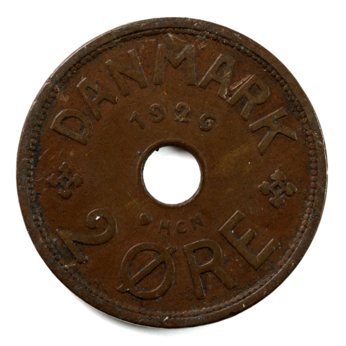 Denmark 1926HCNGJ 2 Ore VF-EF (VF30) $