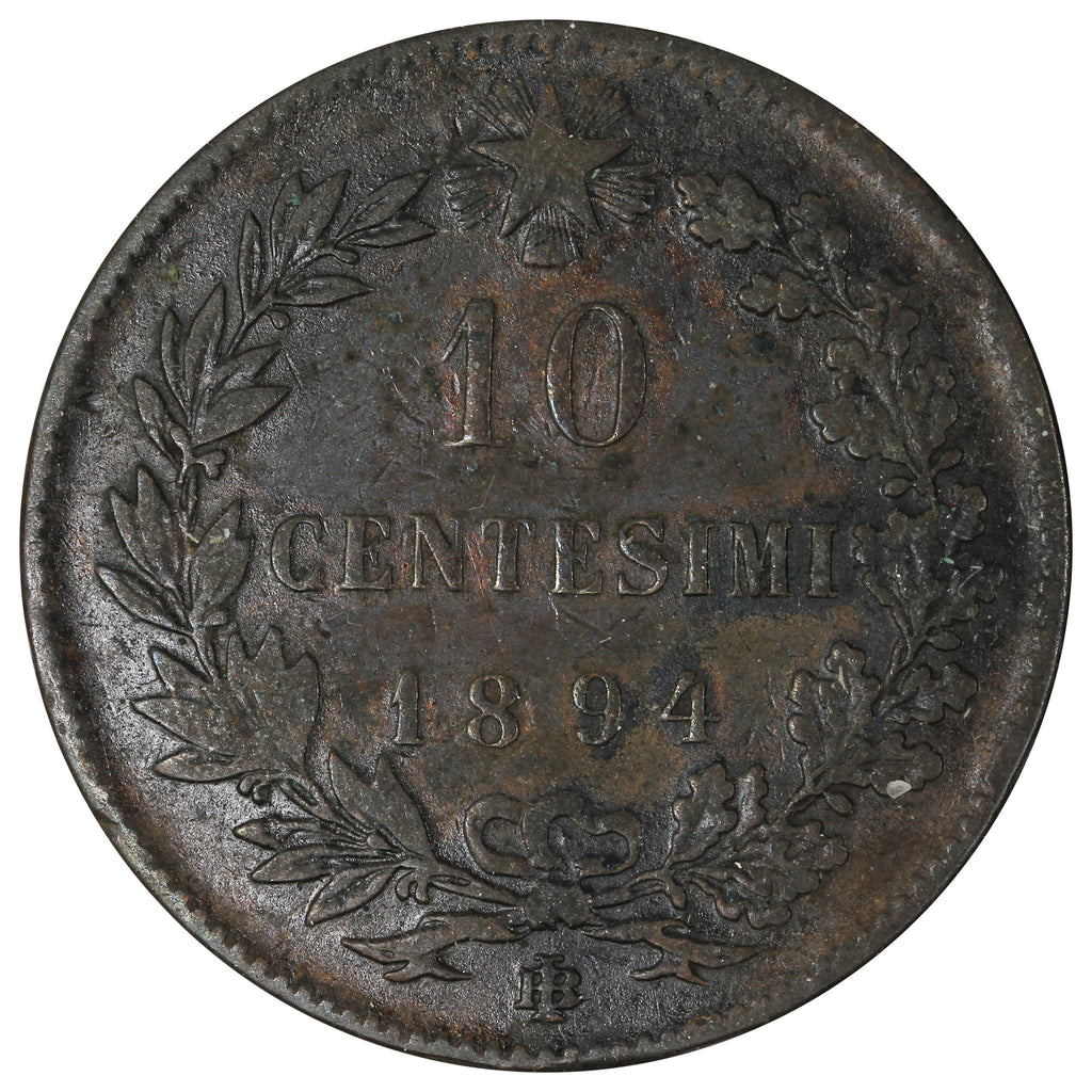 Italy 1894BI 10 Centesimi Extra Fine (EF40)