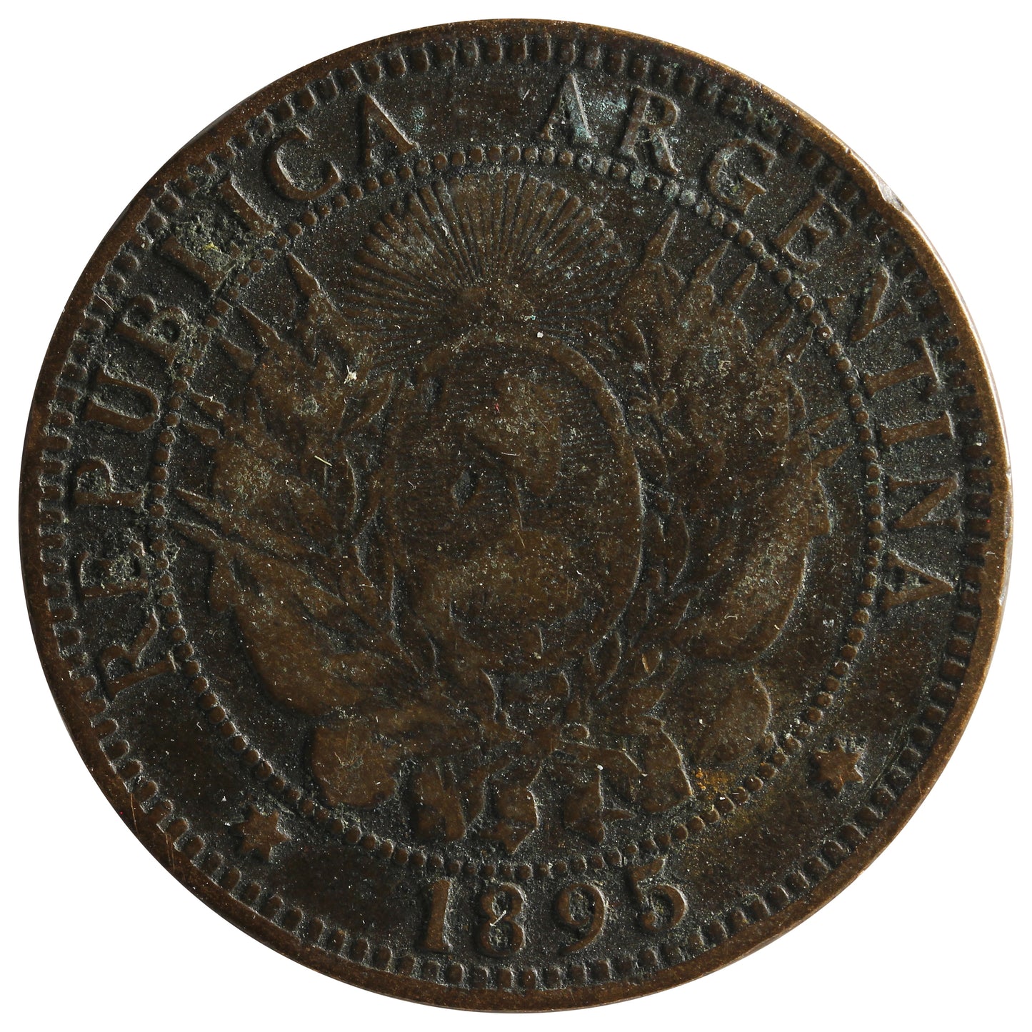 Argentina 1895 2 Centavos VF-EF (VF-30)