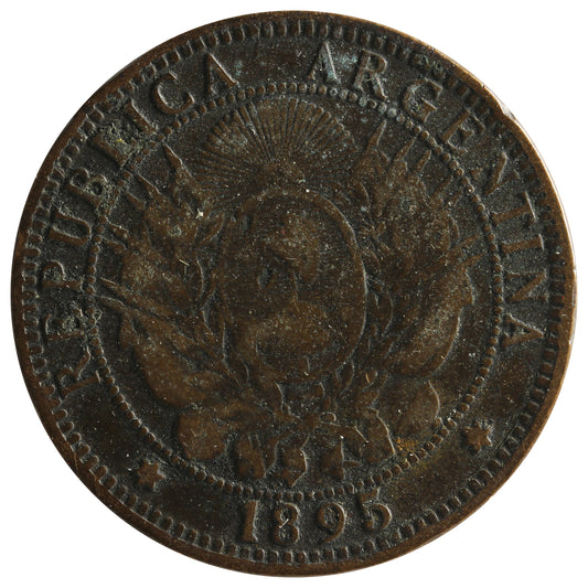 Argentina 1895 2 Centavos VF-EF (VF-30)