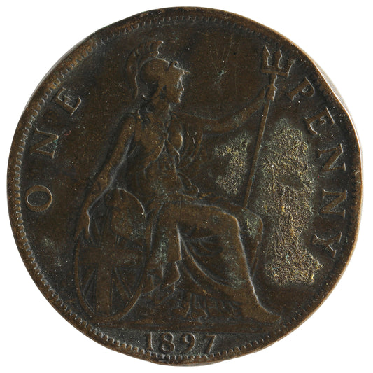 Great Britain 1897 Penny VF-EF (VF30)