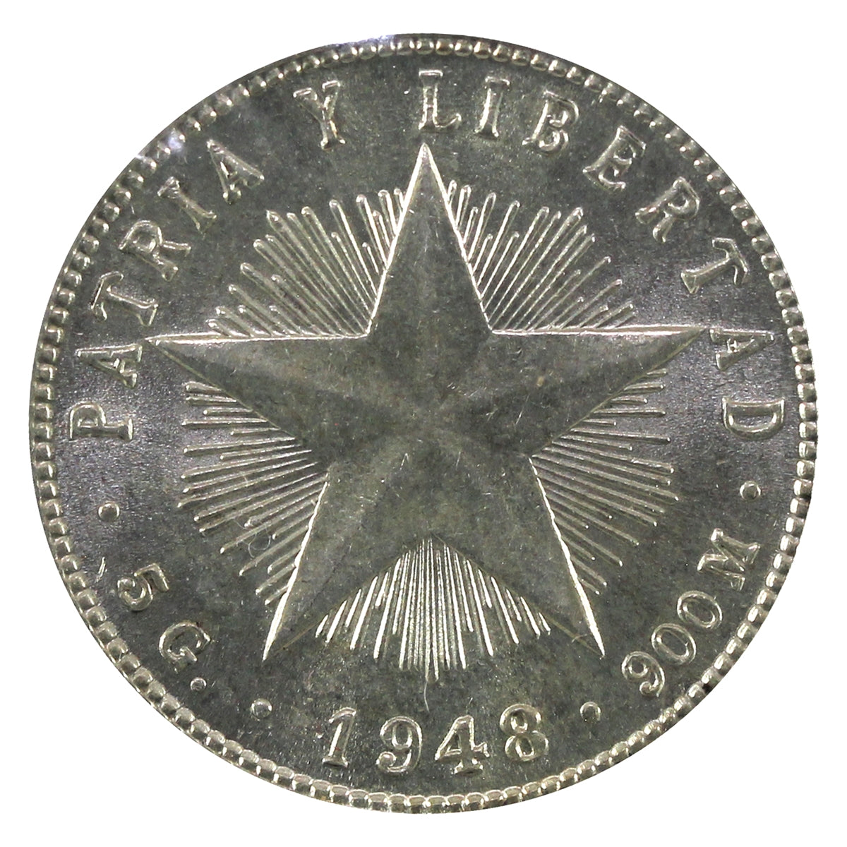 Cuba 1948 20 Centavos Uncirculated (MS60)