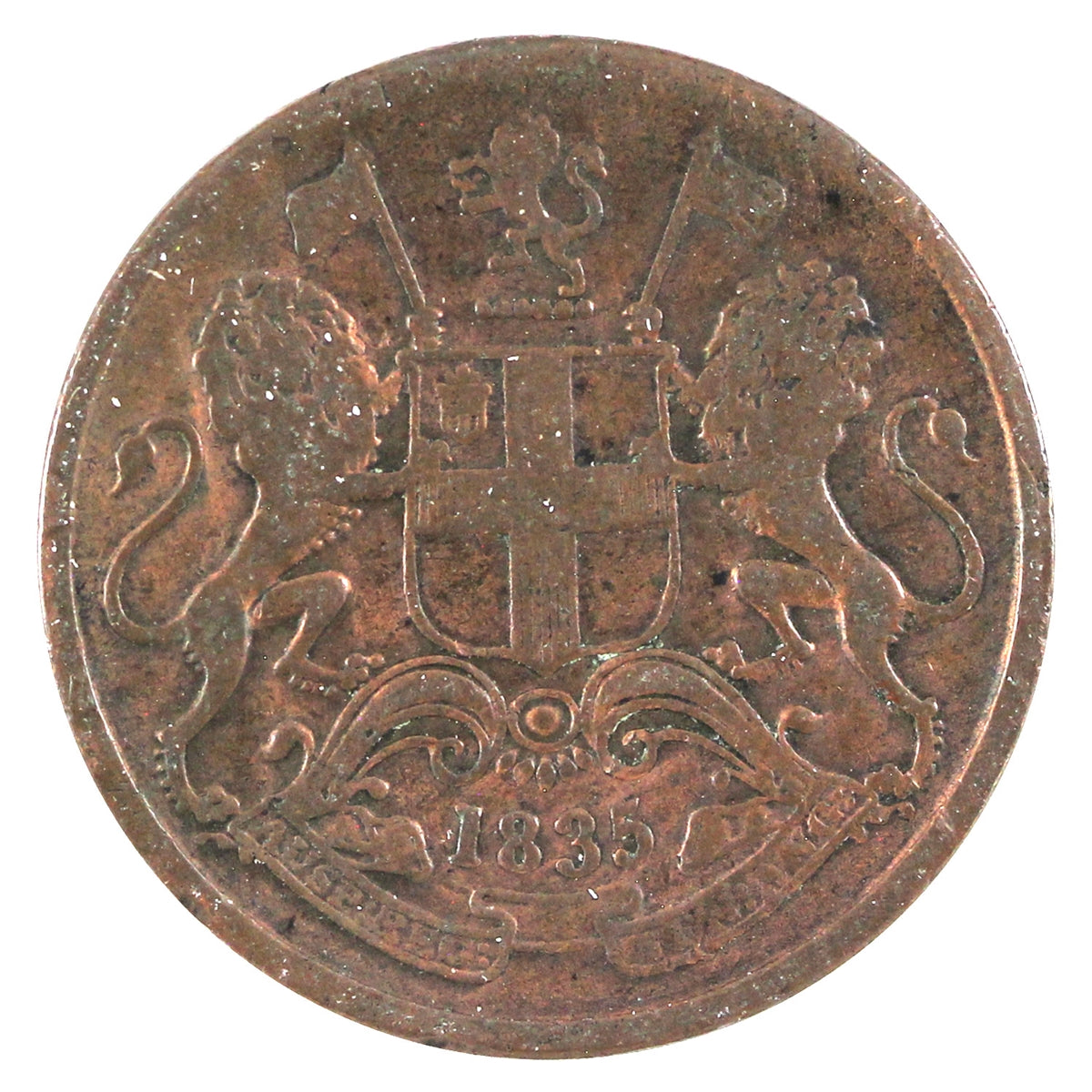 India 1835 1/4 Anna VF-EF (VF-30)