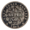 India 1840 1/4 Rupee VG-F (VG10)