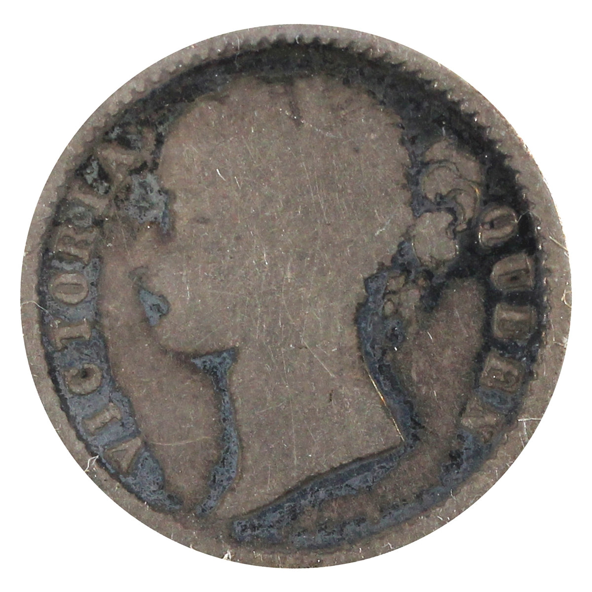 India 1840 1/4 Rupee VG-F (VG10)