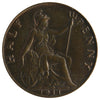 Great Britain 1911 1/2 Penny Almost Uncirculated (AU50)